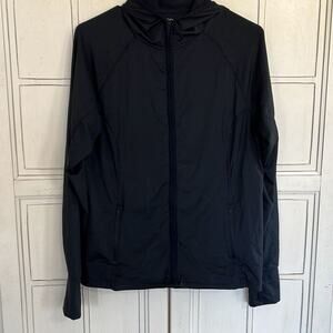 Noble Equine size large women’s lightweight hoodie jacket in black equestrian